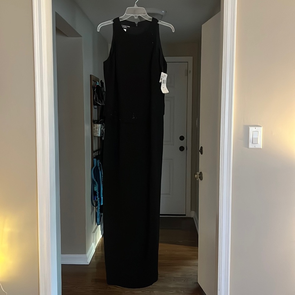Black maxi dress with beaded detail